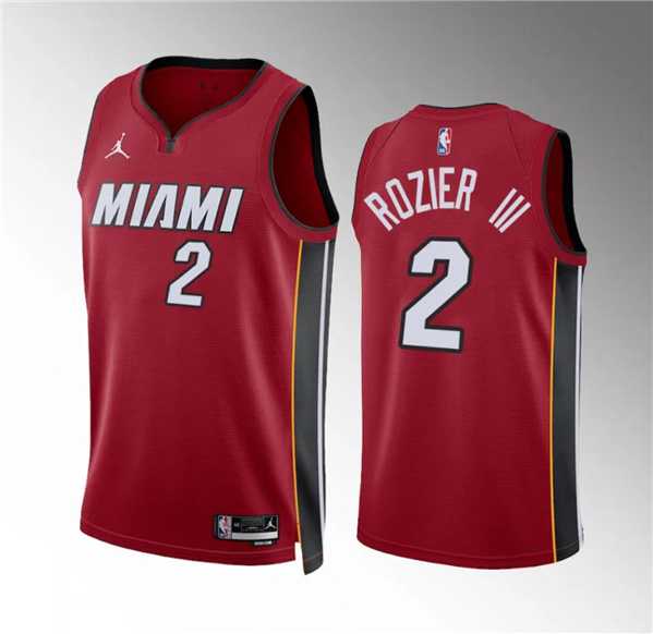 Mens Miami Heat #2 Terry Rozier III Red Statement Edition Stitched Basketball Jersey Dzhi